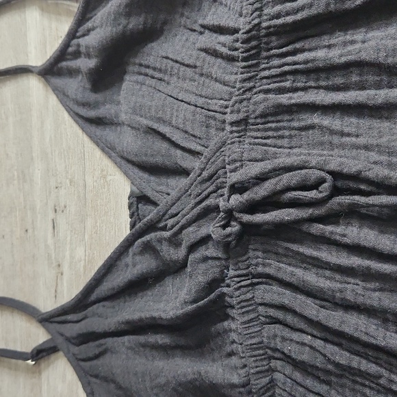 DKNY V NECK FRONT TIE BLACK SWIM COVER UP MAXI DRESS SIZE L NEW WITH TAGS - Picture 7 of 8